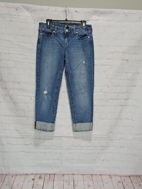 GAP Women's Mid-Blue Cropped Cuffed Jeans